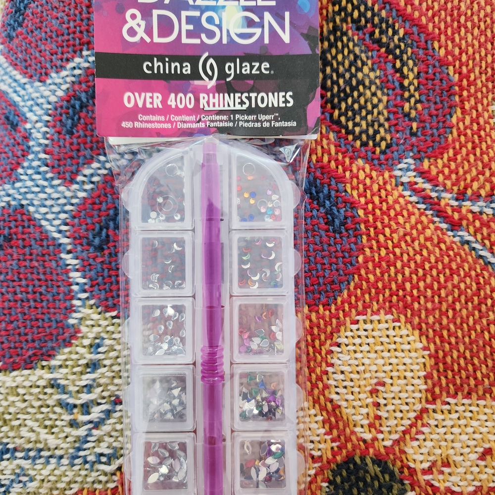 Nail Art Rhinestone Set with Purple Tool